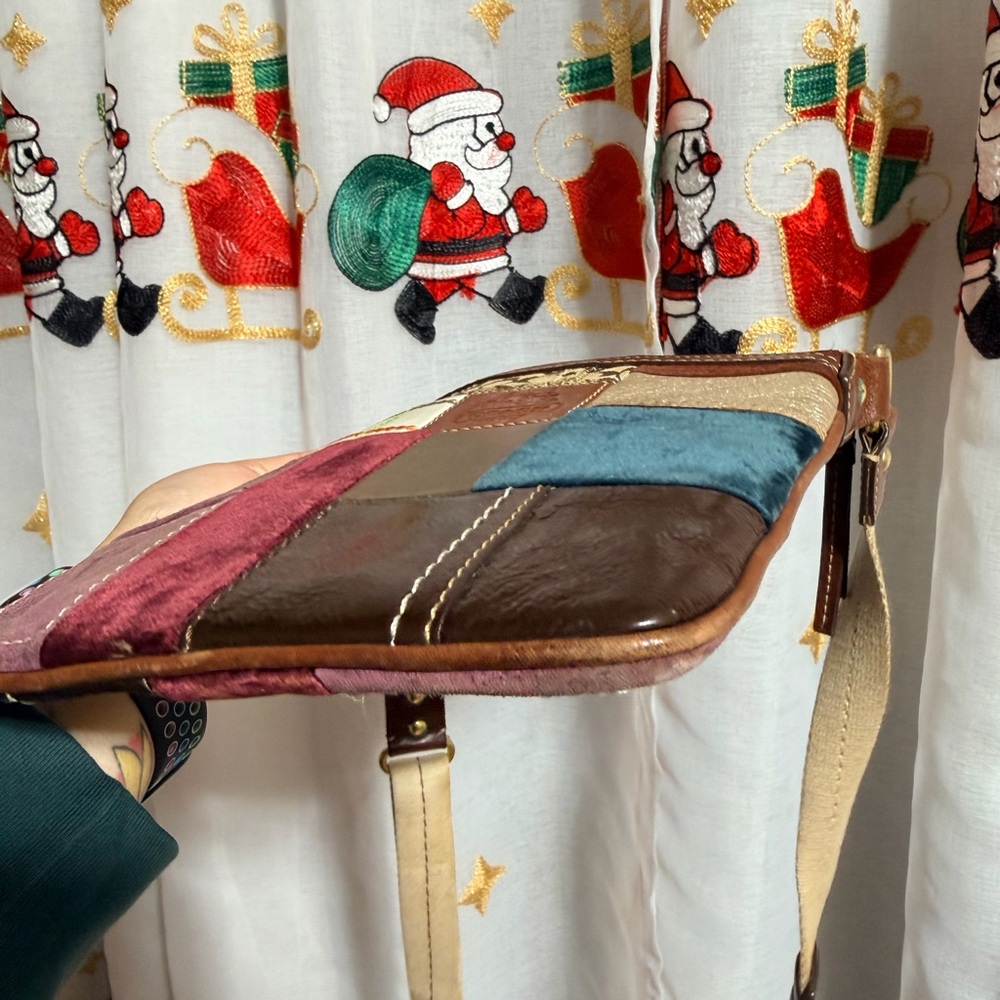 Coach Holiday Patchwork Leather Suade - image 6